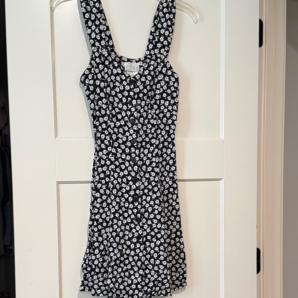 Moda International Monochrome Floral Mini Dress